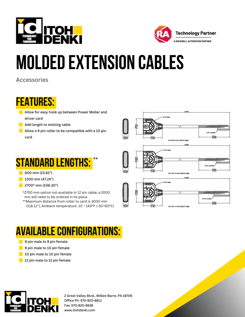 Itoh Denki molded extension cables product sheet