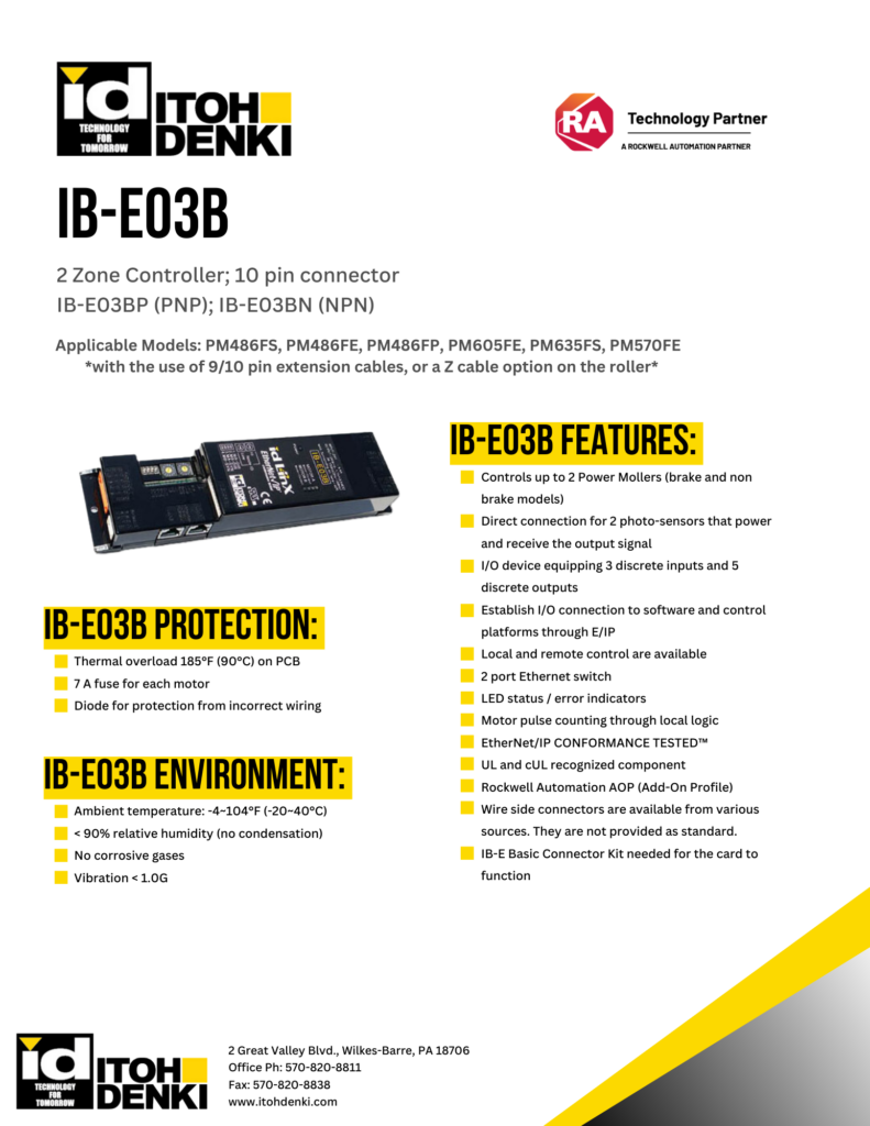 Itoh Denki IB-E03B driver card product sheet