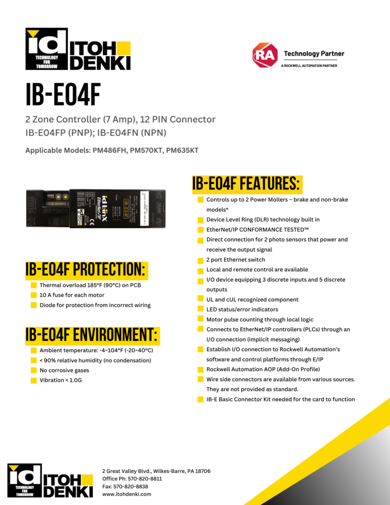 Itoh Denki IB-E04F driver card product sheet