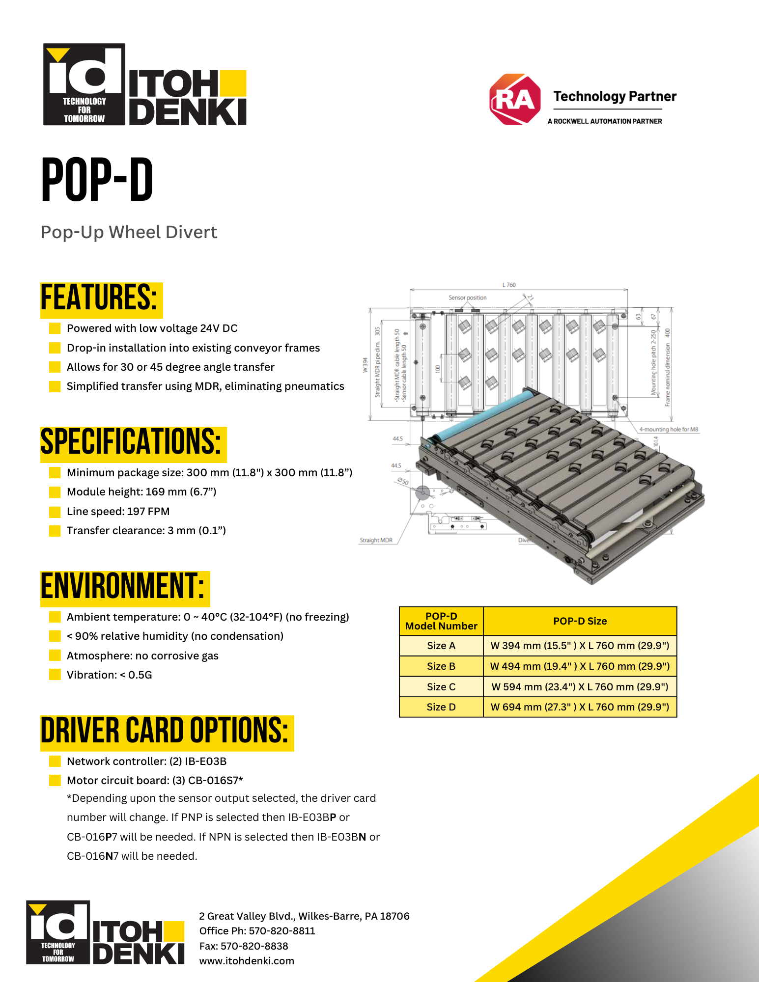 POP D Wheel Divert - Itoh Denki